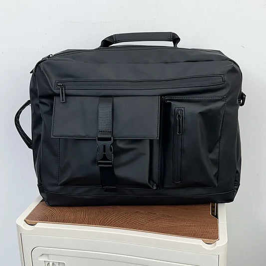 Streetwear Style Nylon Men Shoulder Bag Large Capacity Travel Crossbody Casual Commuter School Laptop Backpack