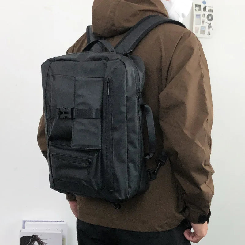 Streetwear Style Nylon Men Shoulder Bag Large Capacity Travel Crossbody Casual Commuter School Laptop Backpack