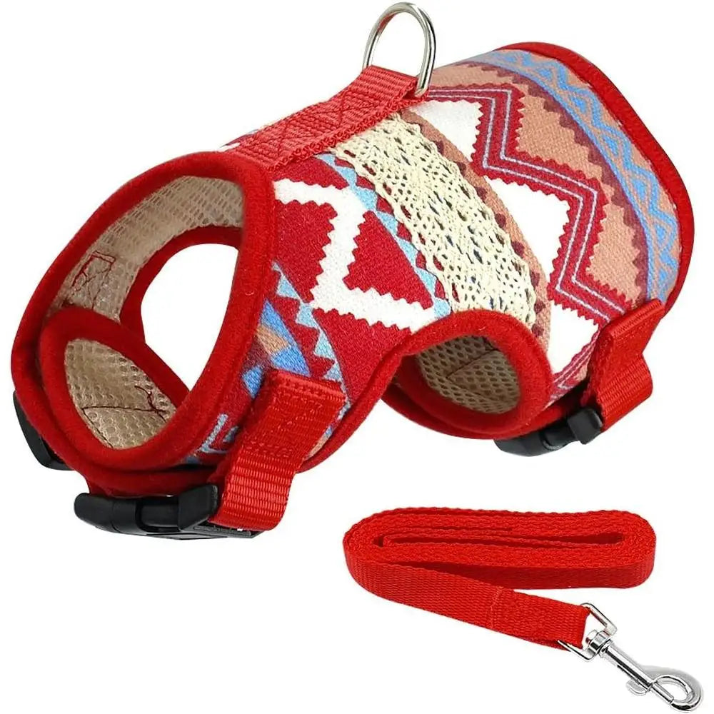 Dog Harness Leash Set Small Medium Breeds Adjustable Fit