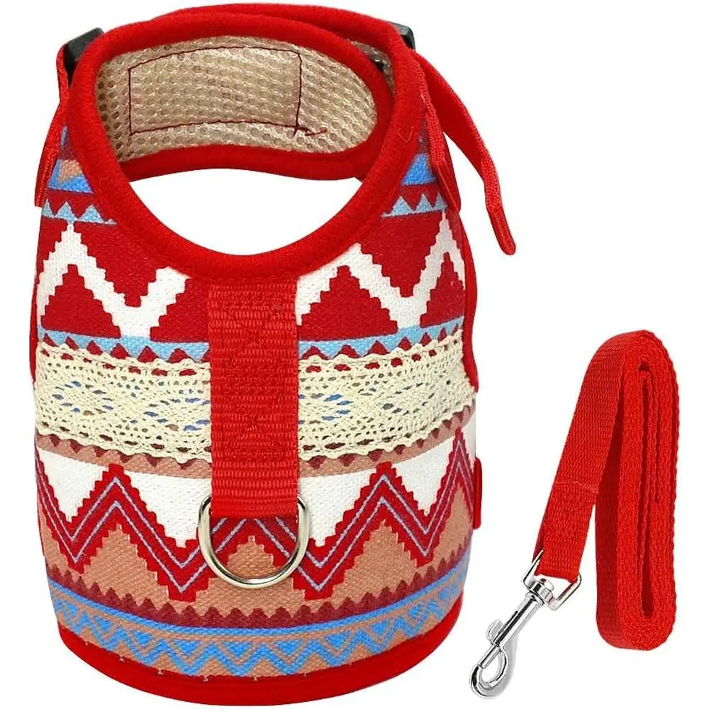Dog Harness Leash Set Small Medium Breeds Adjustable Fit