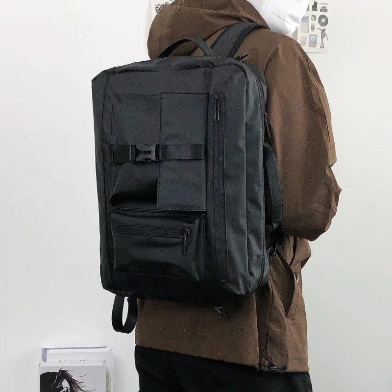 Streetwear Style Nylon Men Shoulder Bag Large Capacity Travel Crossbody Casual Commuter School Laptop Backpack